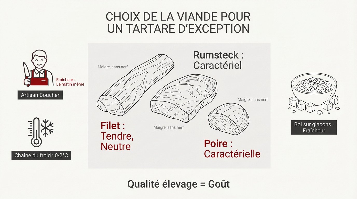 Viande de boeuf fraîche pour tartare