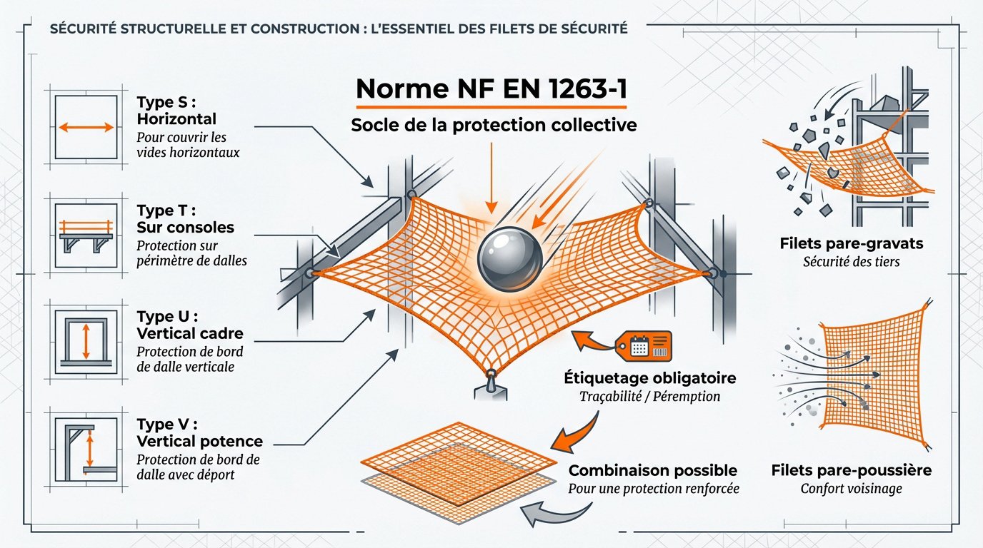 Filet de sécurité conforme NF EN 1263-1