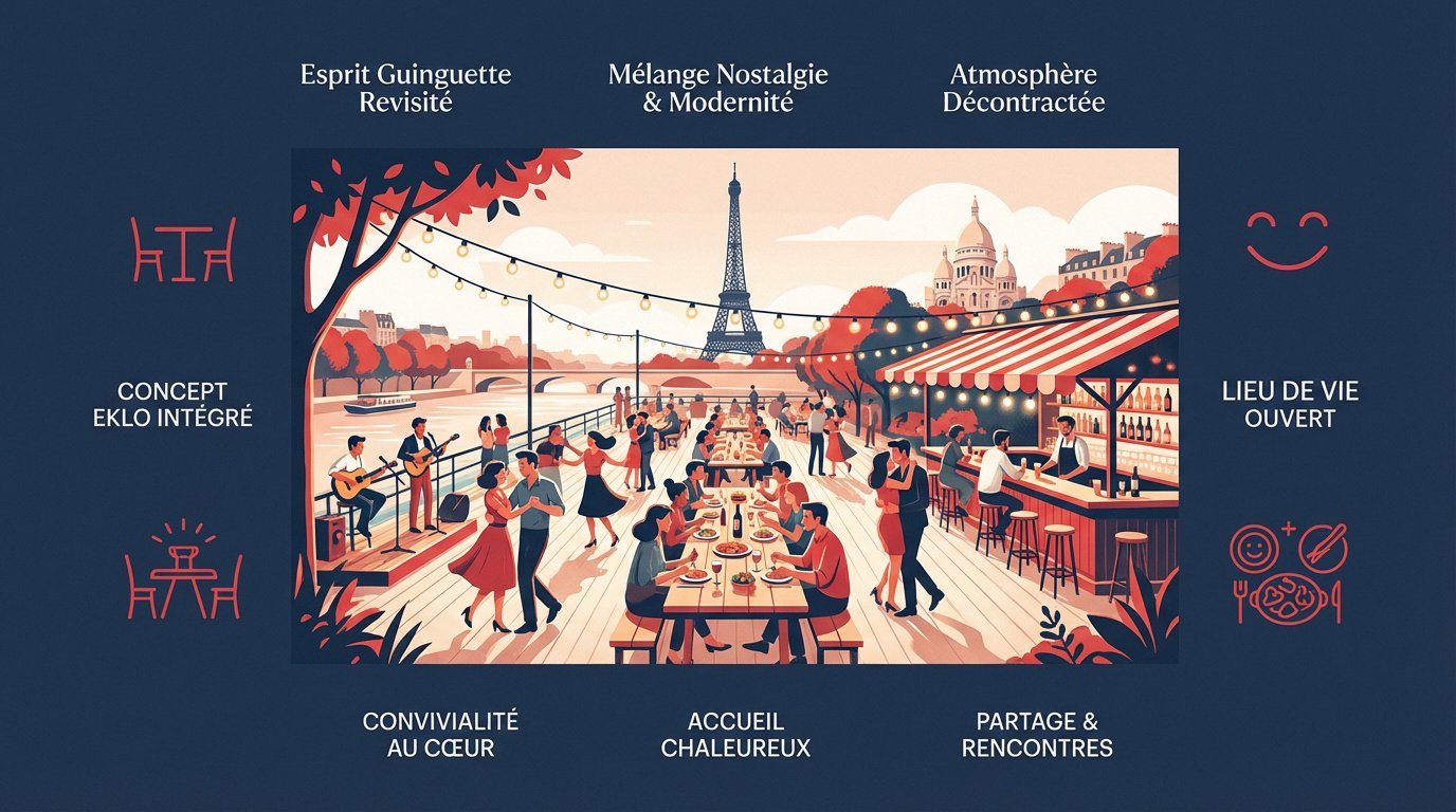 Ambiance guinguette moderne et conviviale au restaurant French Kiss Paris