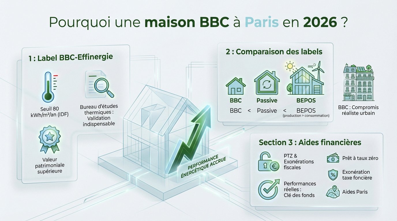 Infographie performance énergétique maison BBC Paris