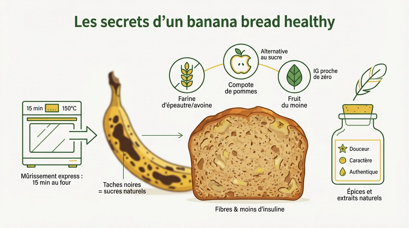 Banana bread healthy aux ingrédients naturels