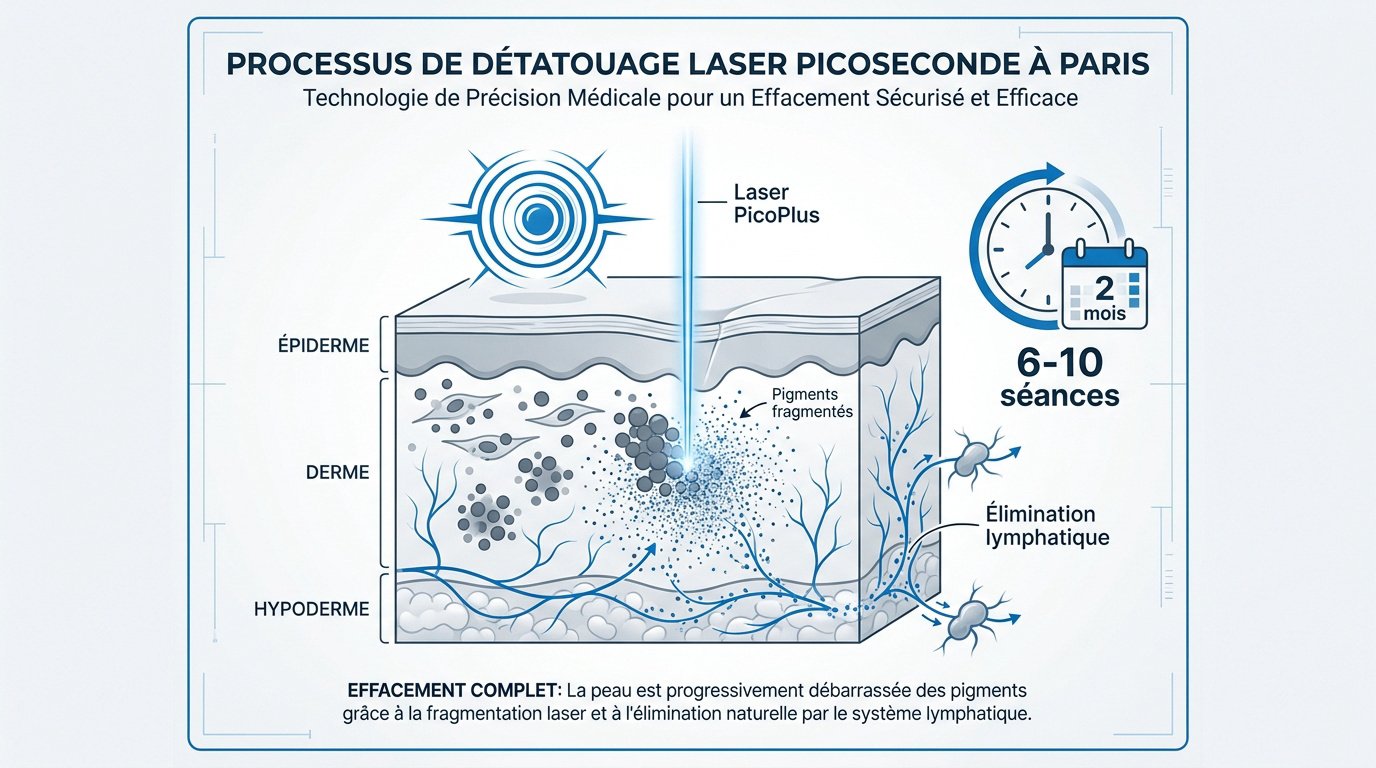Processus de détatouage laser PicoPlus à Paris