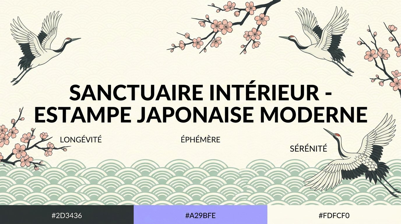 Papier peint japonais style estampe moderne pour une ambiance zen