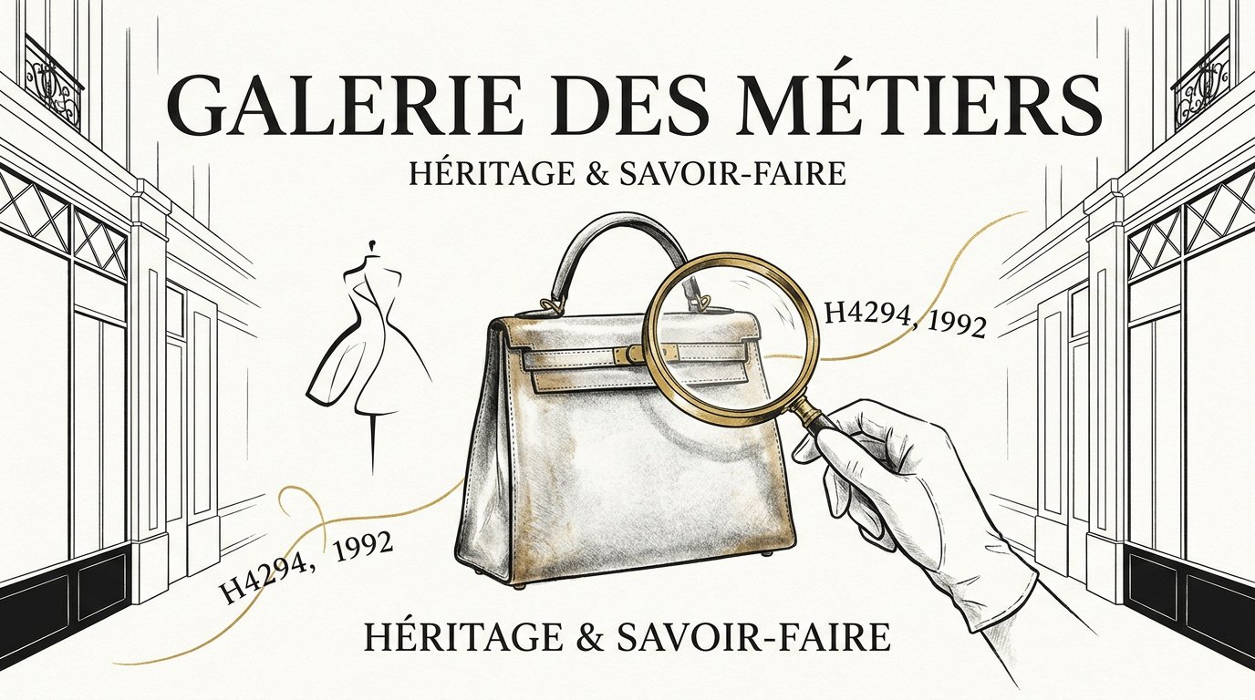Expertise technique d'un sac de luxe vintage avec une loupe pour vérifier l'authenticité